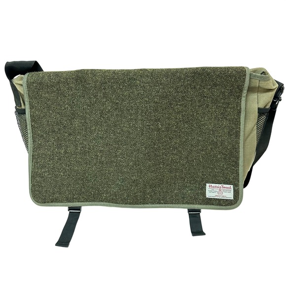 Harris Tweed Other - Harris Tweed Messenger Bag Base Control Olive Green Wool Canvas Crossbody Large
